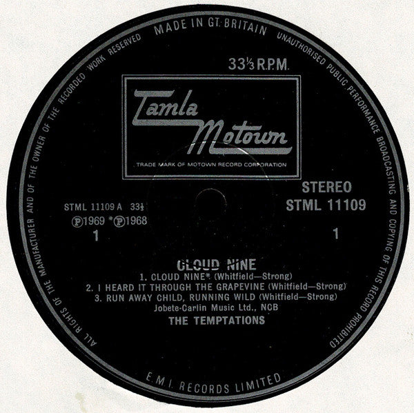 Temptations - Cloud Nine Reissue Vinyl LP (Used)