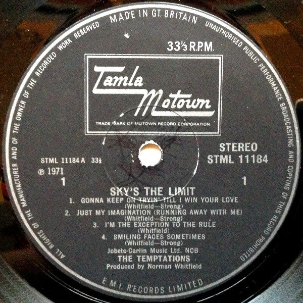 Temptations - Sky's The Limit Vinyl LP (Used)