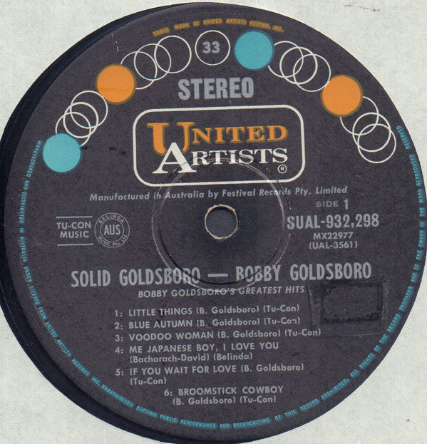 Bobby Goldsboro - Solid Goldsboro (Bobby Goldsboro's Greatest Hits) Vinyl LP (Used)