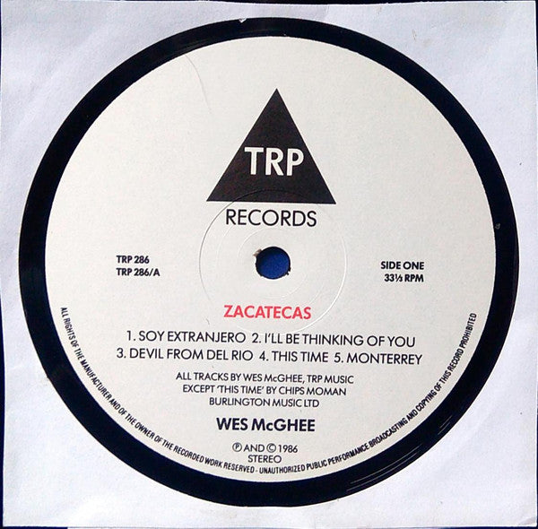Wes McGhee - Zacatecas Vinyl LP (Used)