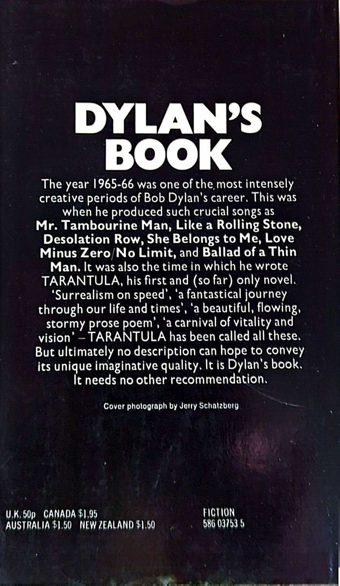 Bob Dylan - Tarantula Paperback Book (1975)