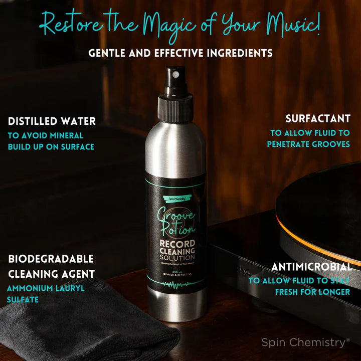 Spin Chemistry - Groove Potion 250mL Vinyl Record Cleaning Fluid + Microfiber Cloth