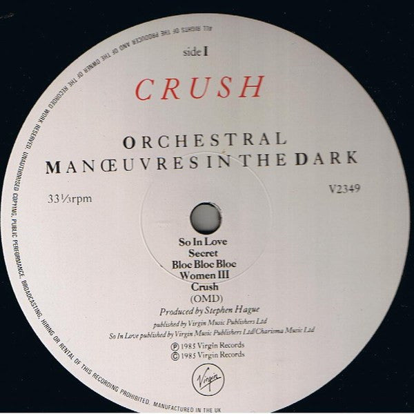 Orchestral Manoeuvres In The Dark – Crush Vinyl LP (Used)