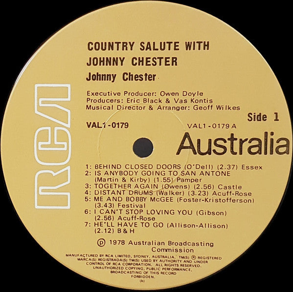 Johnny Chester - Country Salute Vinyl LP (Used)
