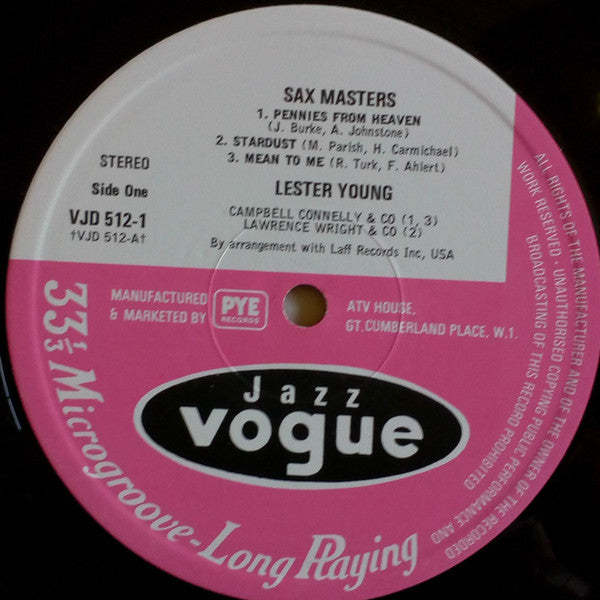 Lester Young & Yusef Lateef - Sax Masters Vinyl 2LP (Used)