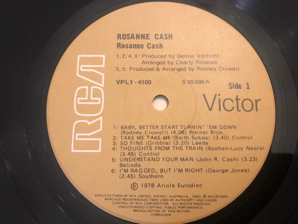 Rosanne Cash - Rosanne Cash Vinyl LP (Used)