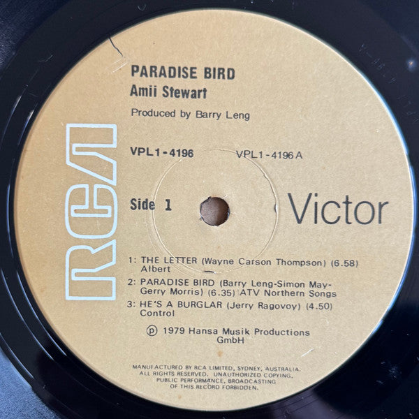 Amii Stewart - Paradise Bird Vinyl LP (Used)