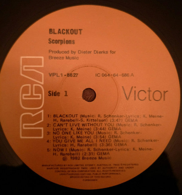 Scorpions - Blackout Vinyl LP (Used)