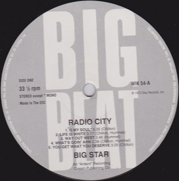Big Star - Radio City Original Vinyl LP (Used)