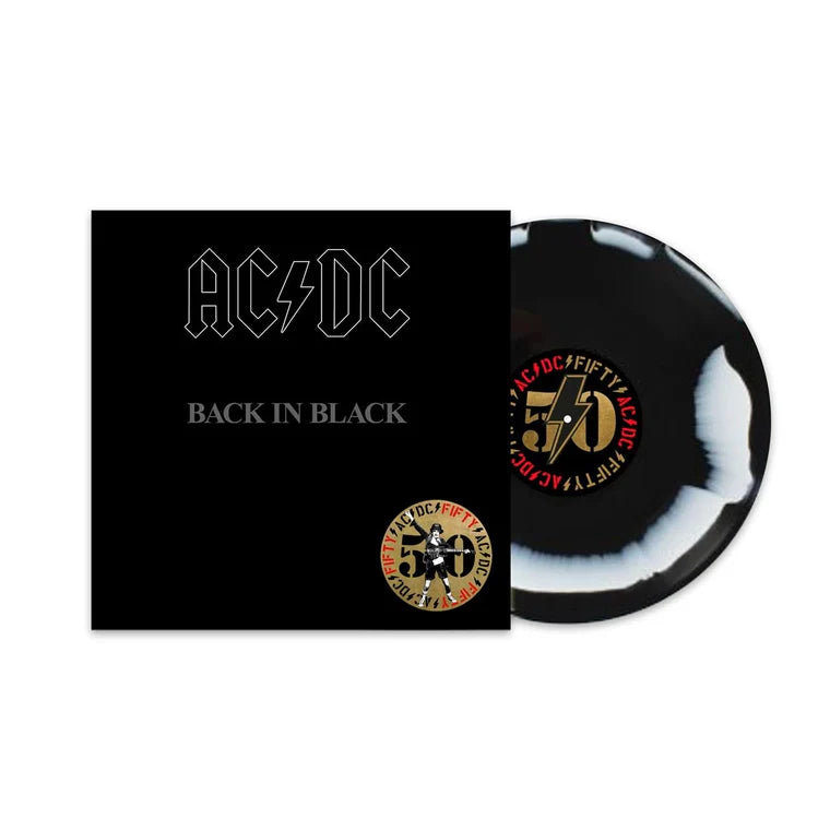 AC/DC – Back In Black Black White Swirl Coloured Vinyl LP