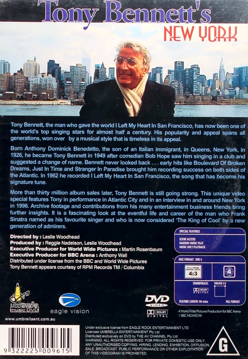 Tony Bennett – Tony Bennett's New York DVD