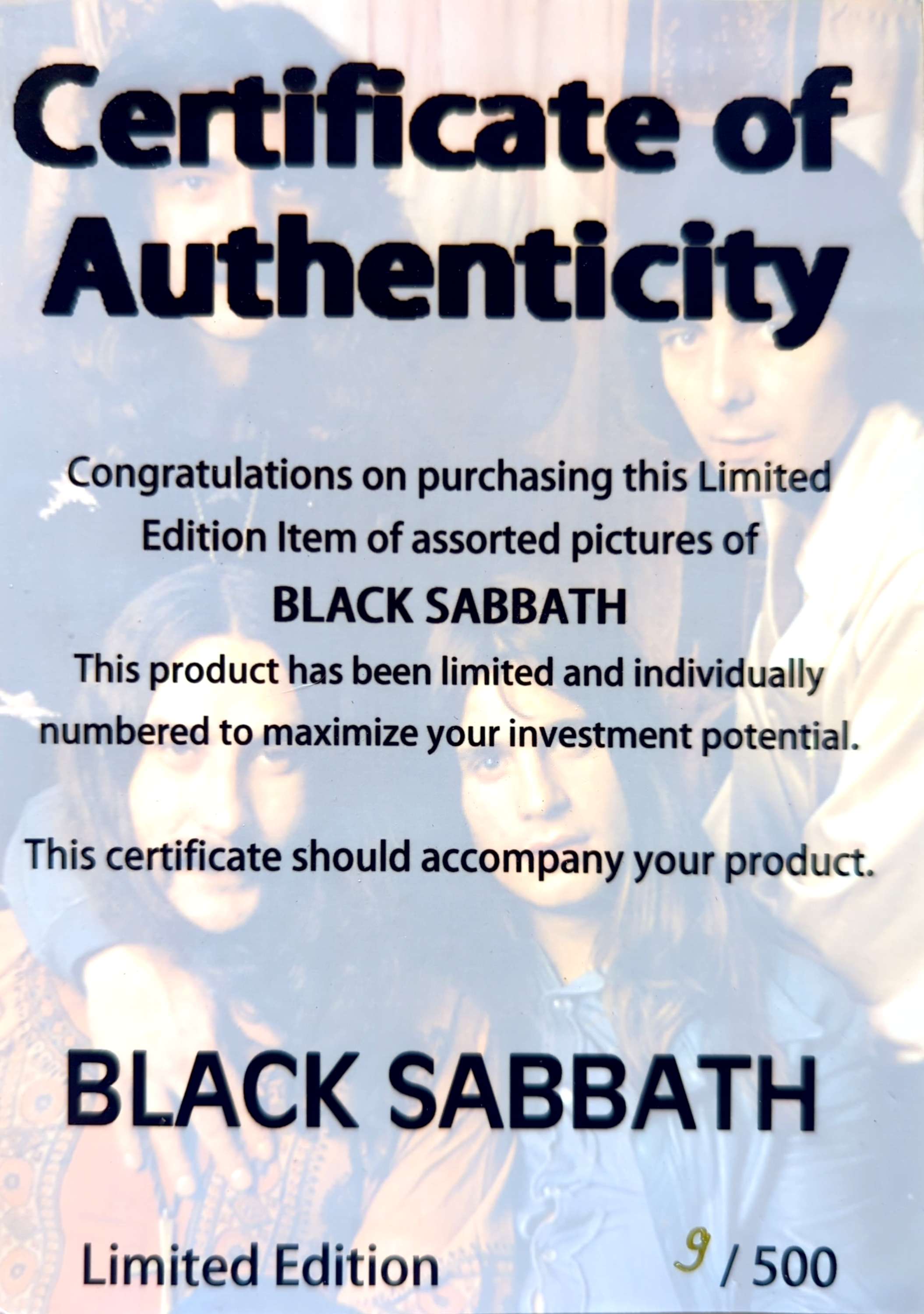 Black Sabbath - Limited Edition Unlicensed Framed B/W Photos Artwork