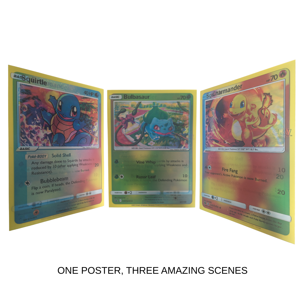 Various Pokemon Trading Cards - 3D Lenticular Poster