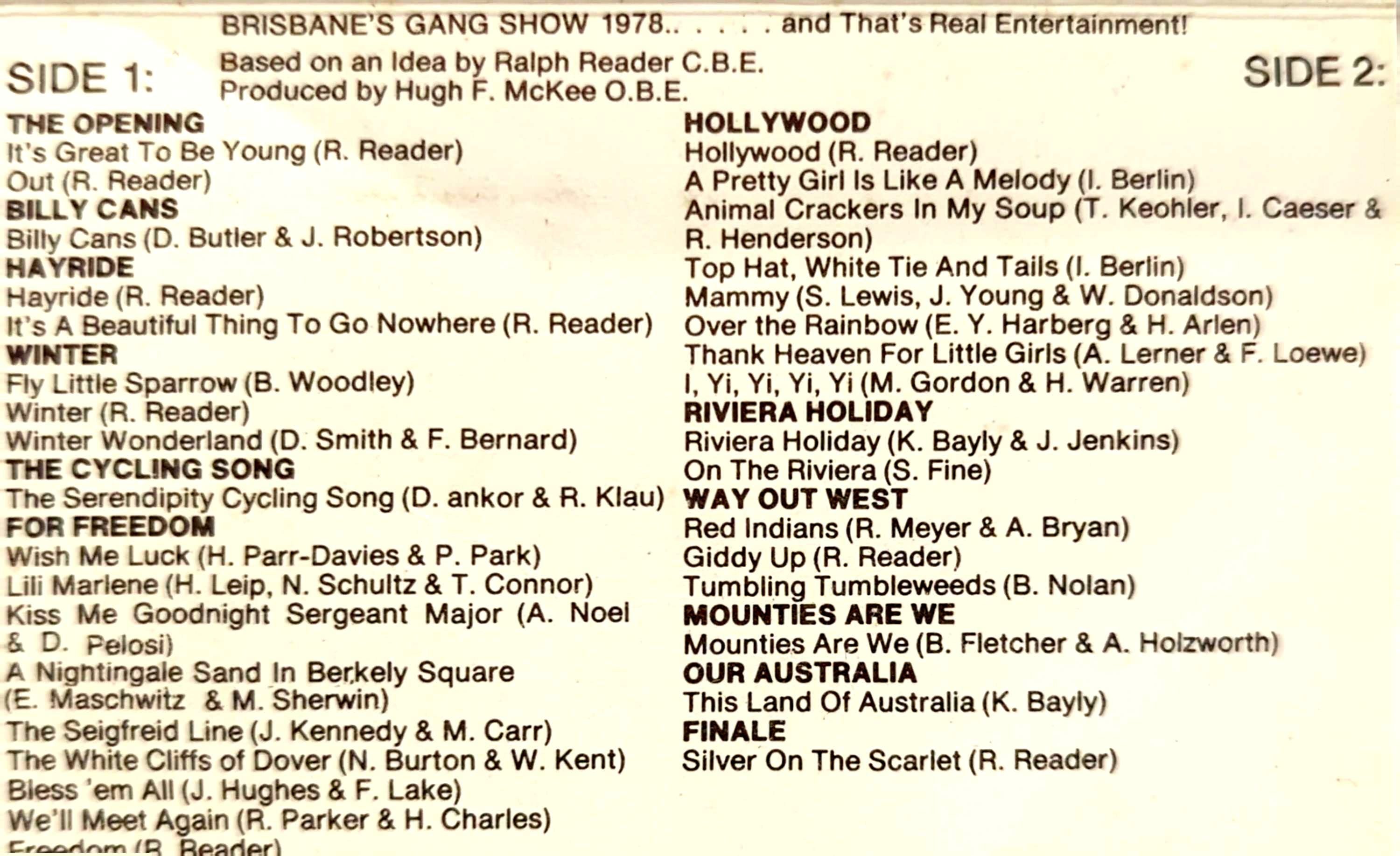 Brisbane Gang Show 1978 - And That's Real Entertainment Cassette Tape