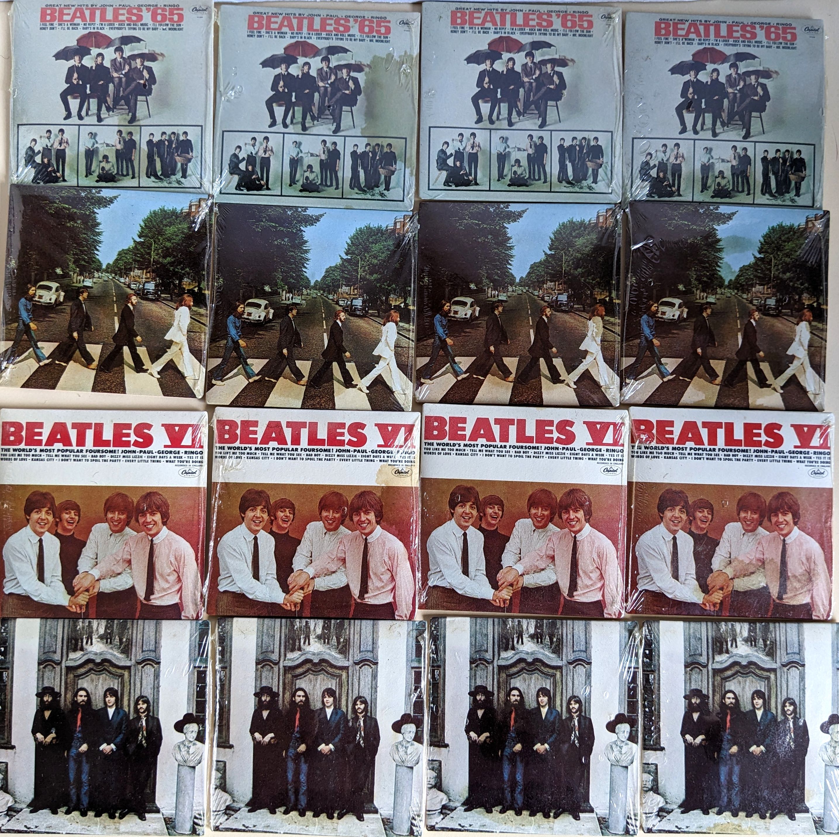 Beatles - Original 1982 Chu Bops Beatles Display Box of 64 Sealed Bubblegum Vinyl Records