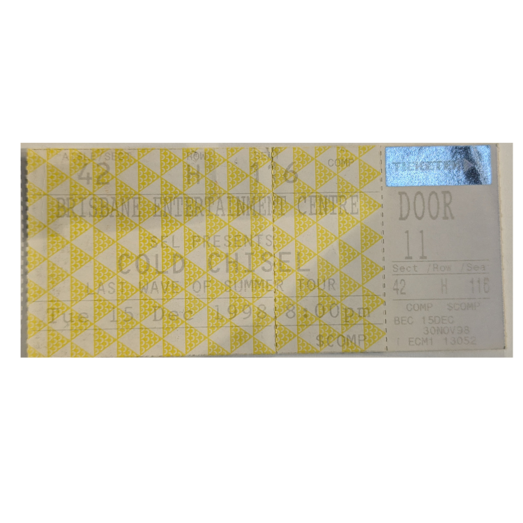 Cold Chisel - Last Wave Of Summer Tour 1998 Original Vintage Concert Ticket