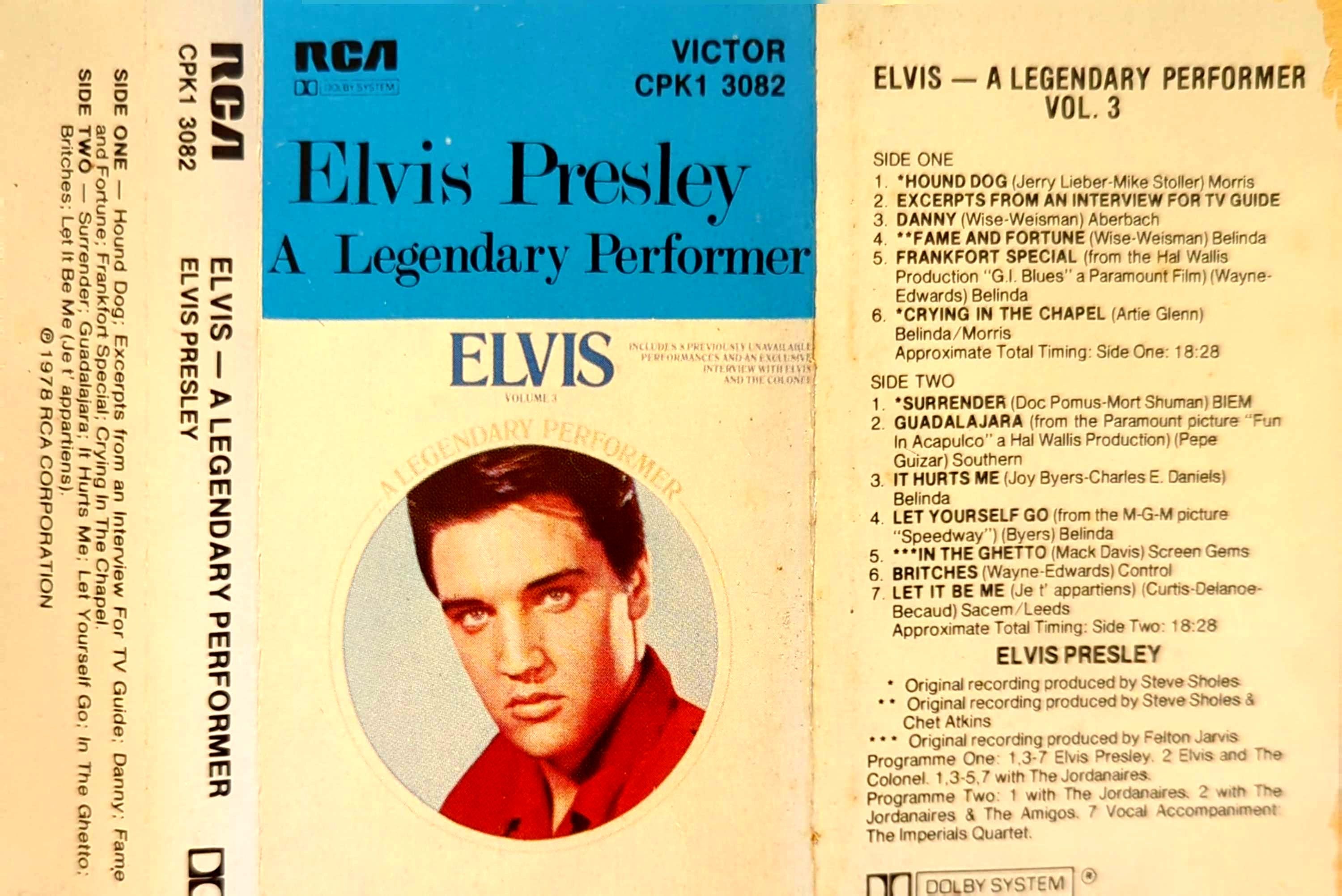 Elvis Presley - A Legendary Performer - Volume 3 Cassette Tape