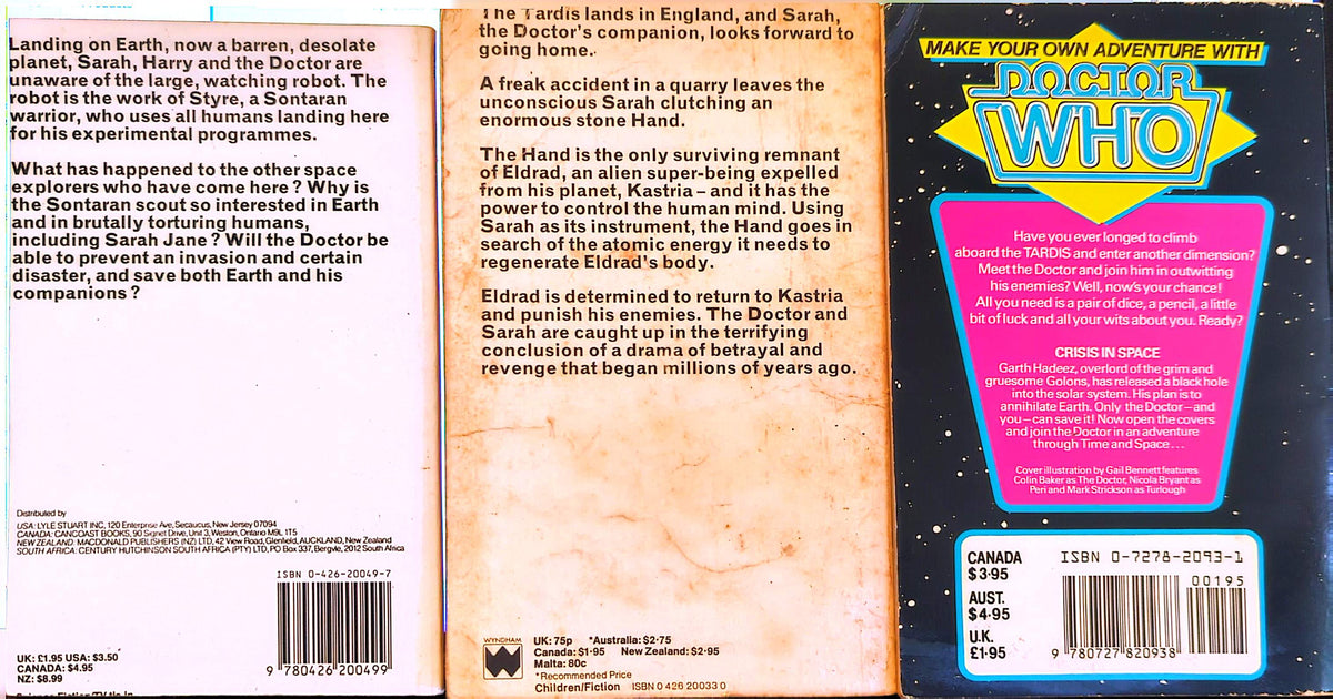 Doctor Who - 3 x 1980s Paperback Story Books