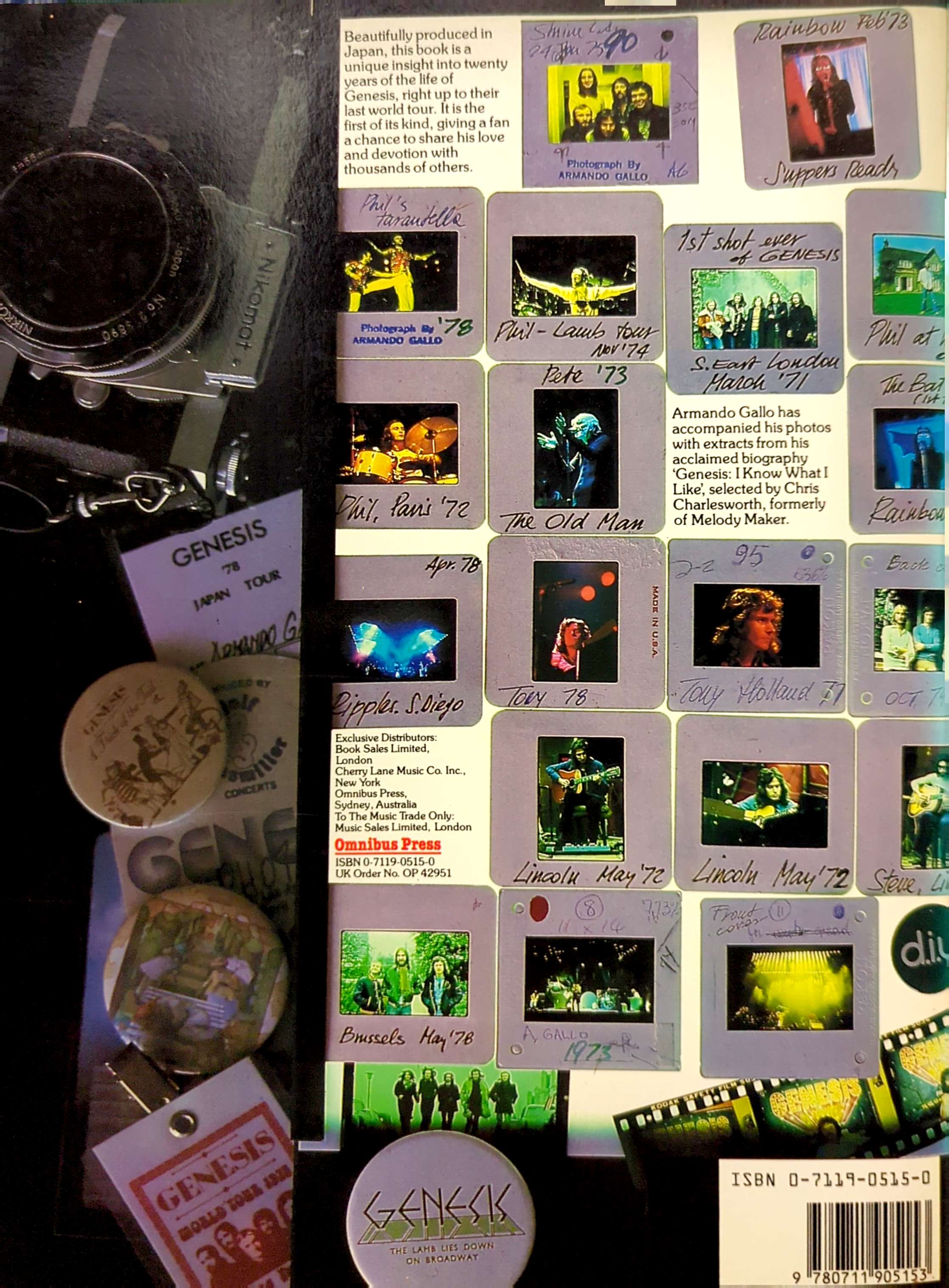 Armando Gallo - Genesis: From One Fan To Another Softcover Book (1984)