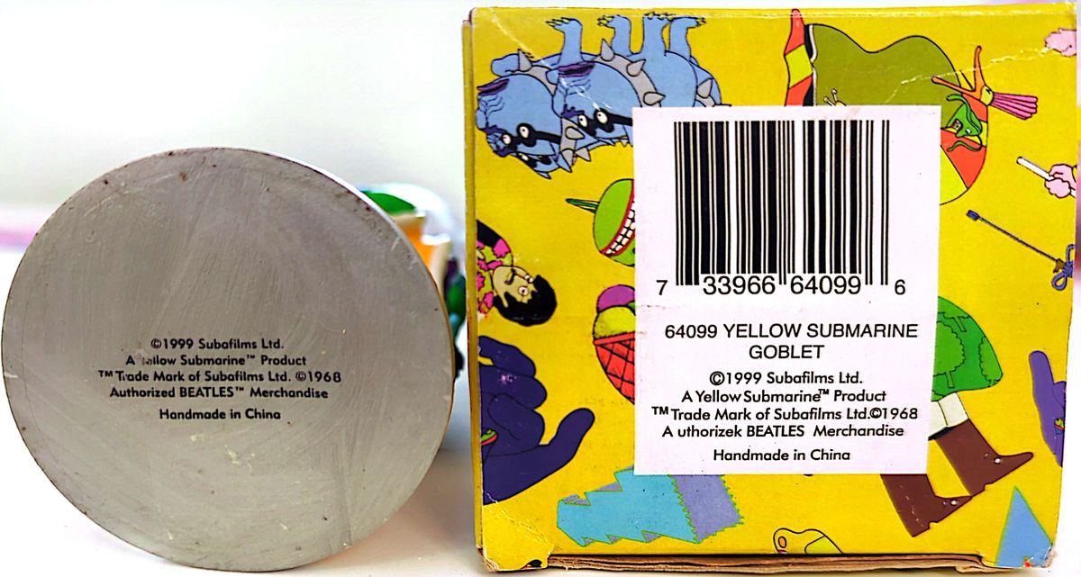 Beatles - 1999 Subafilms Yellow Submarine Goblet / Champagne Flute