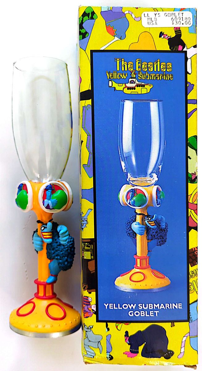 Beatles - 1999 Subafilms Yellow Submarine Goblet / Champagne Flute