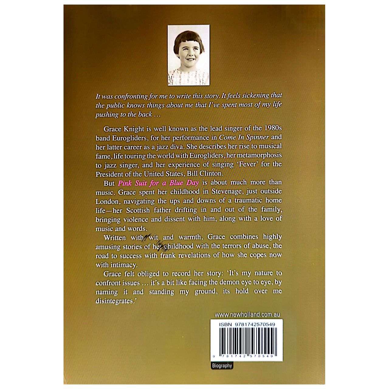 Grace Knight - Pink Suit For  A Blue Day Signed/Autographed Paperback Book