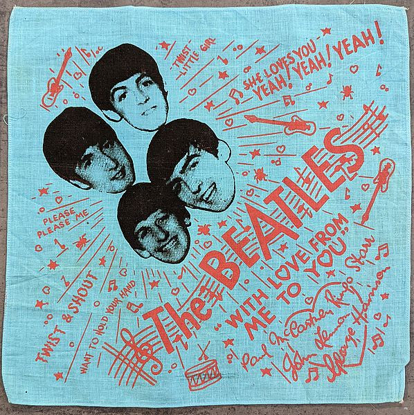 Beatles - 1964 With Love From Me To You Blue Cotton Handkerchief