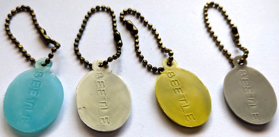 Beatles - Original 1960s USA 4 x Collectable Coloured Oval Gumball Charms