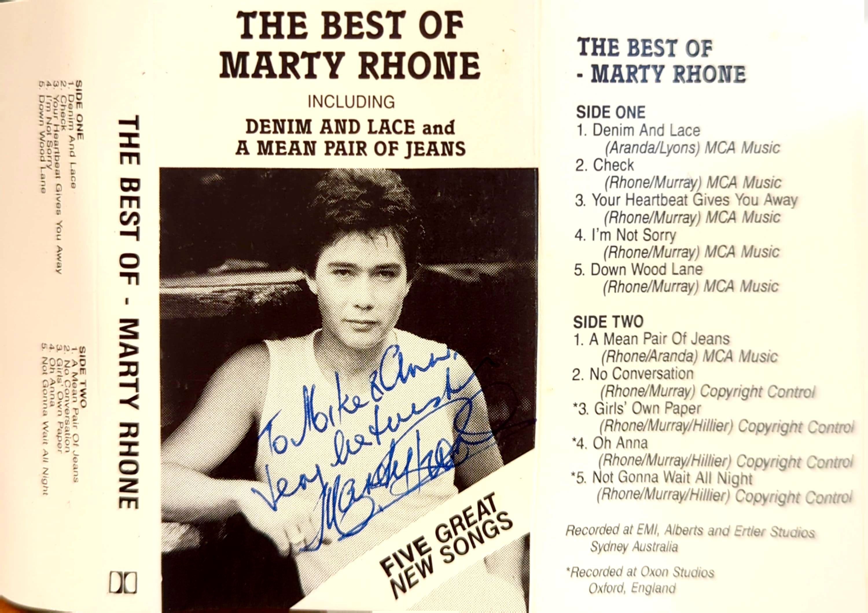 Marty Rhone - The Best Of Marty Rhone Autographed Cassette