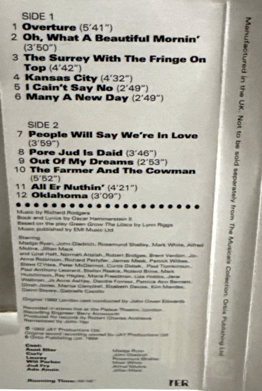 Soundtrack - Oklahoma: The Musicals Collection No 4 Cassette Tape