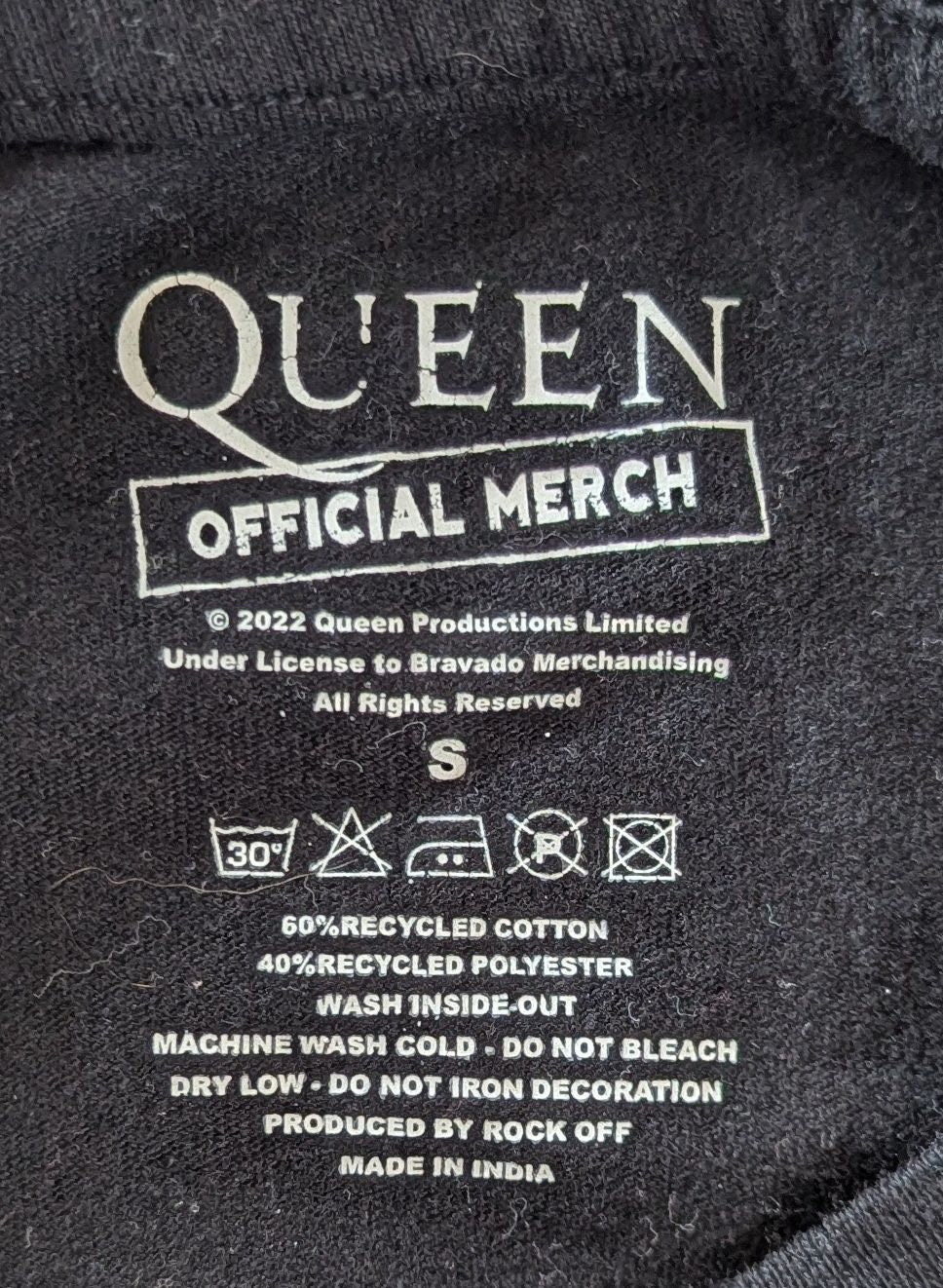 Queen - Vintage Crest Diamante T-Shirt Black Ladies Size S