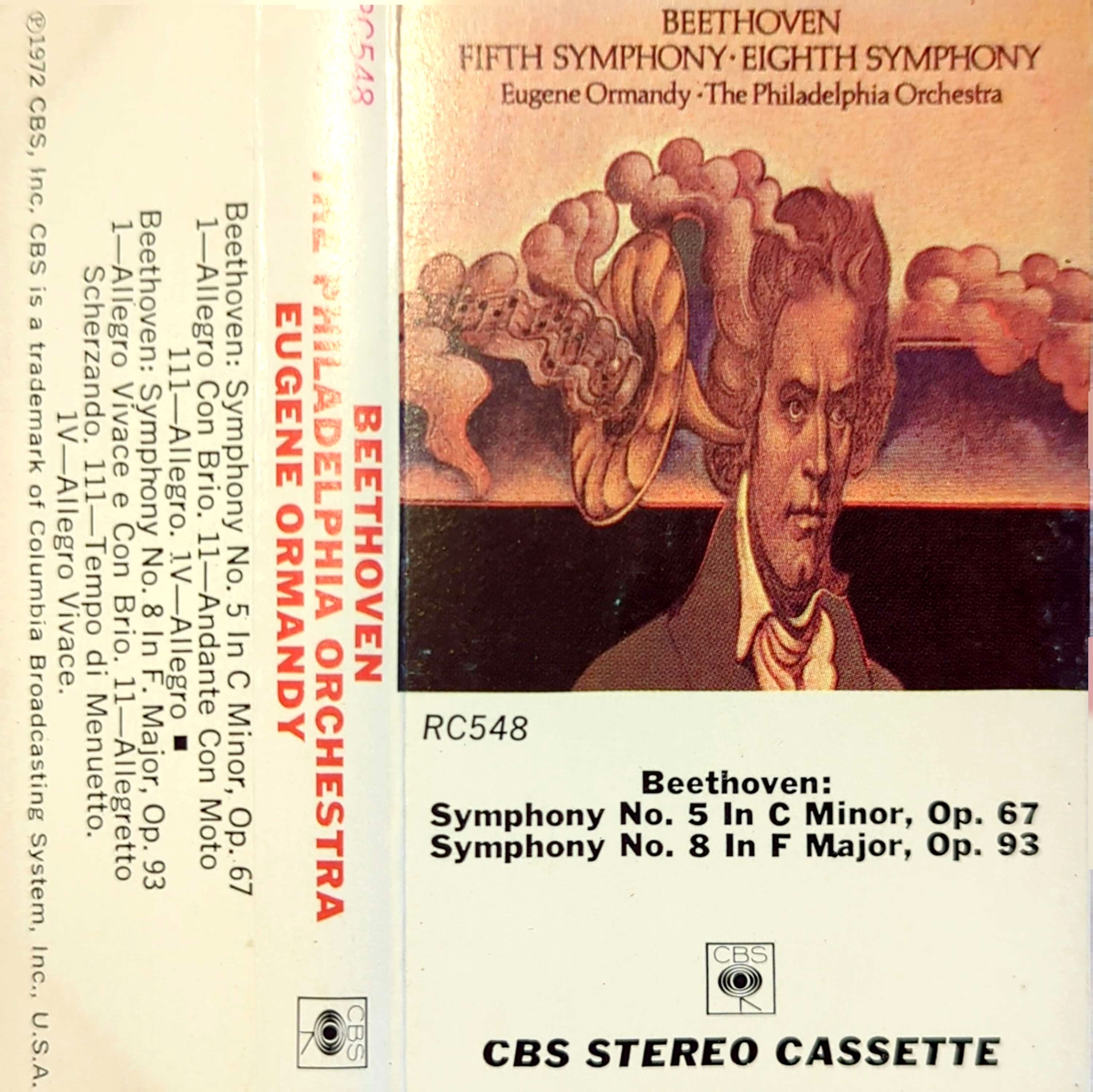 Eugene Normandy - Beethoven: 5th Symphony & 8th Symphony Cassette Tape