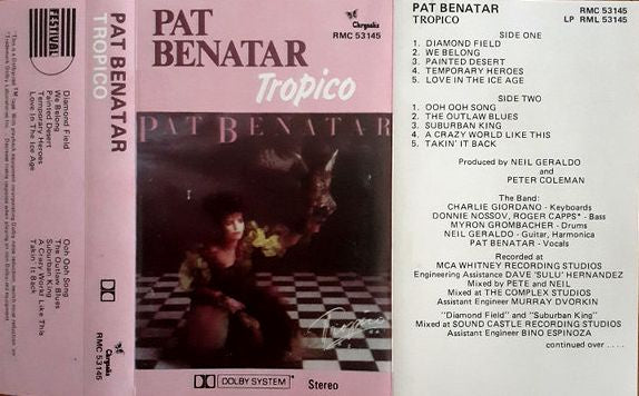 Pat Benatar – Tropico Cassette Tape