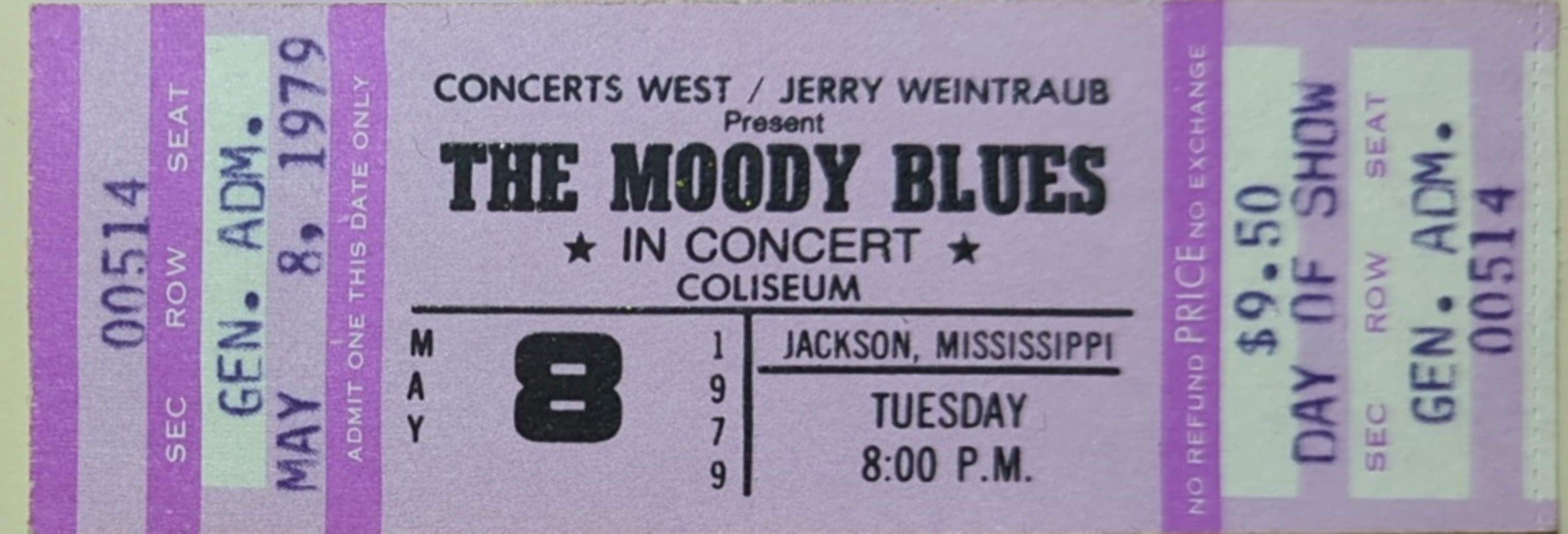 Moody Blues - 1979 Original Vintage Concert Ticket