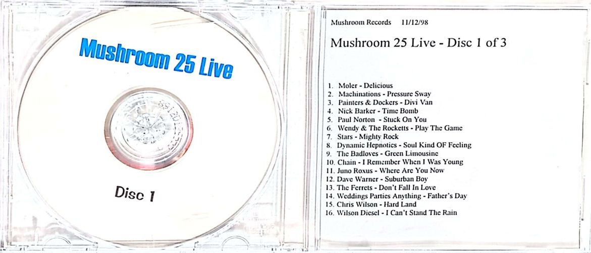25 Years Of Mushroom Records Book & 3 Promo CDs Press Kit