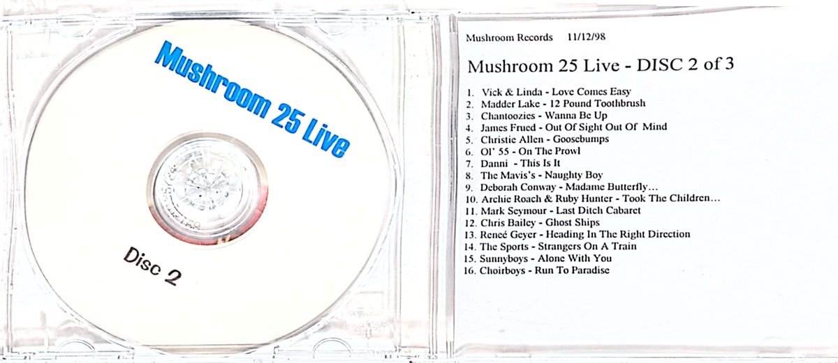 25 Years Of Mushroom Records Book & 3 Promo CDs Press Kit