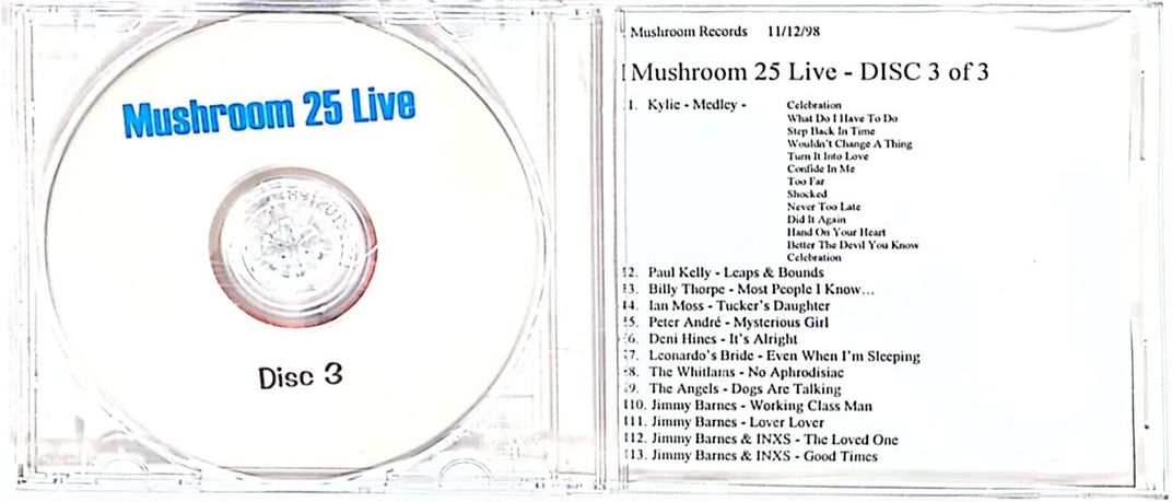 25 Years Of Mushroom Records Book & 3 Promo CDs Press Kit