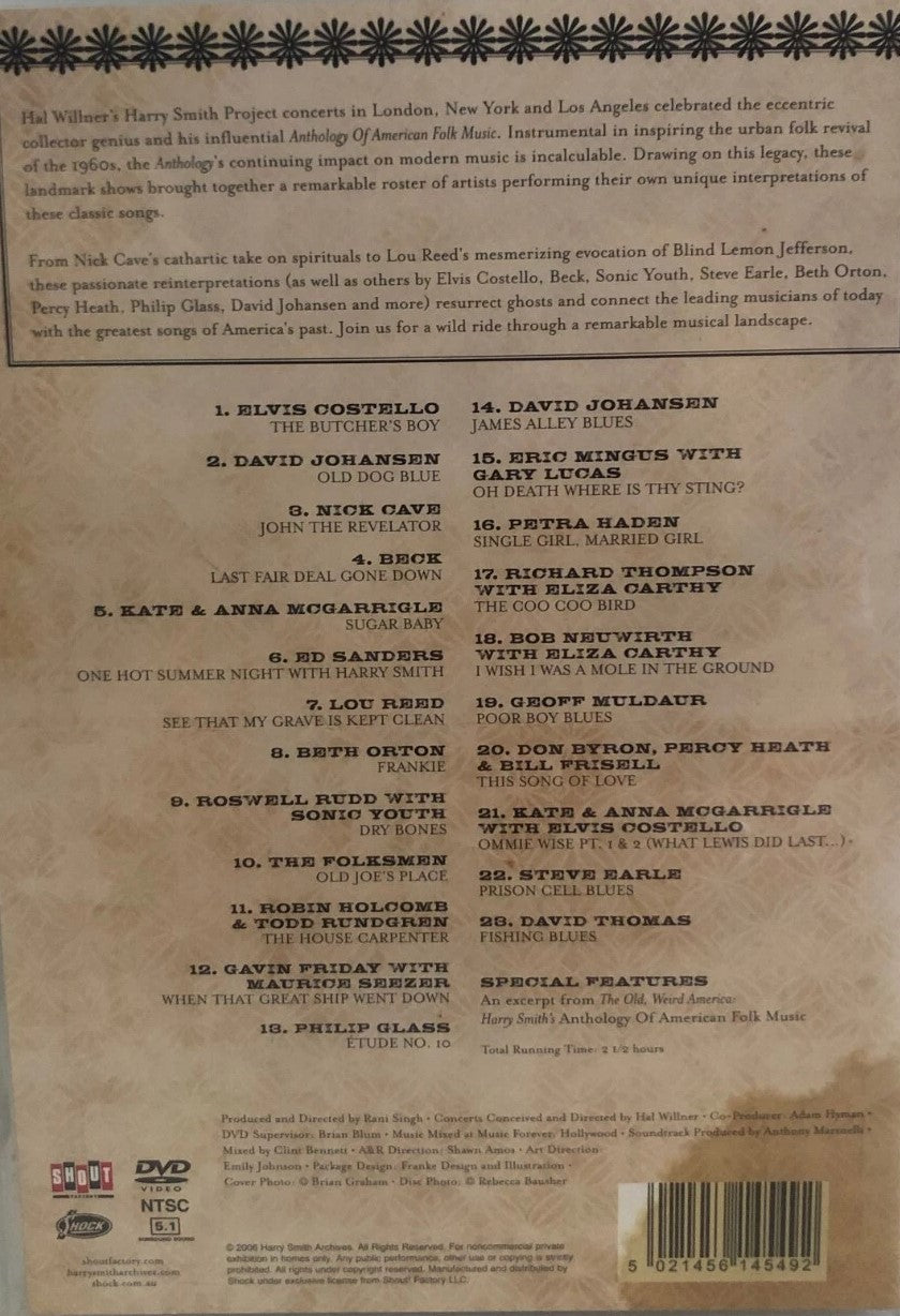 Various Artists – The Harry Smith Project Live DVD (Used)