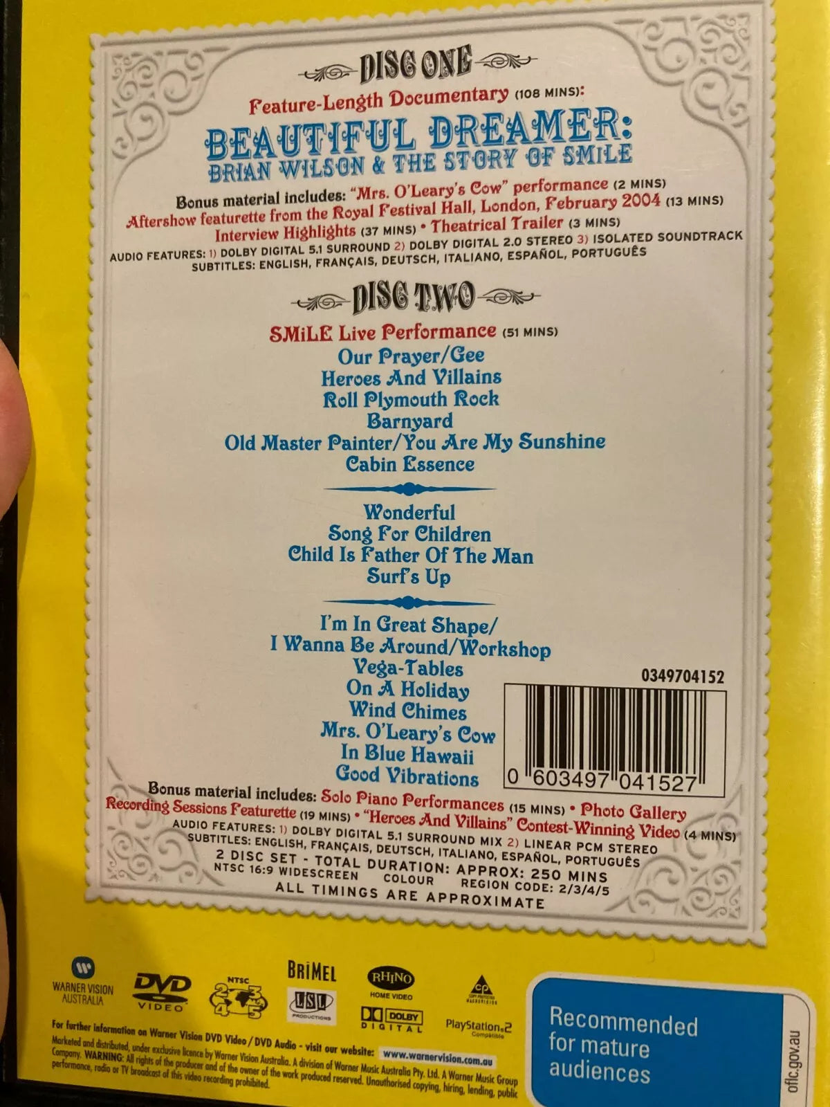 Brian Wilson (Beach Boys) - Presents Smile 2DVD (Used)