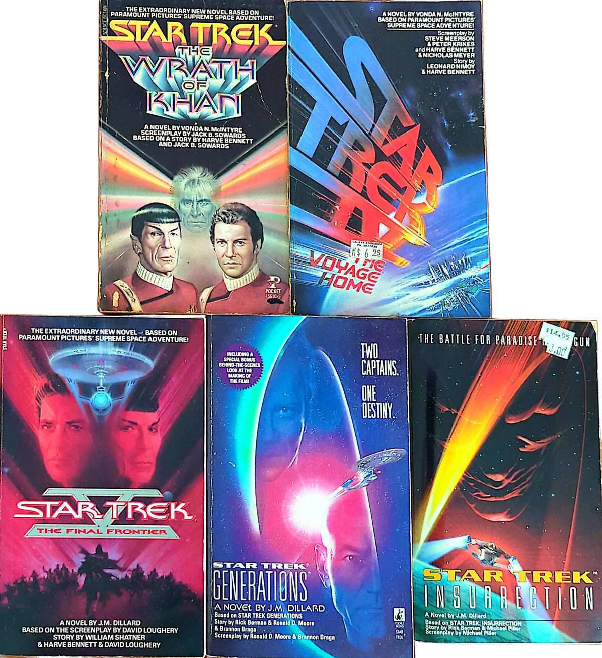 Star Trek - Movie Novelisations 5-Book Set – Wrath of Khan / Voyage Home / Final Frontier / Generations / Insurrection