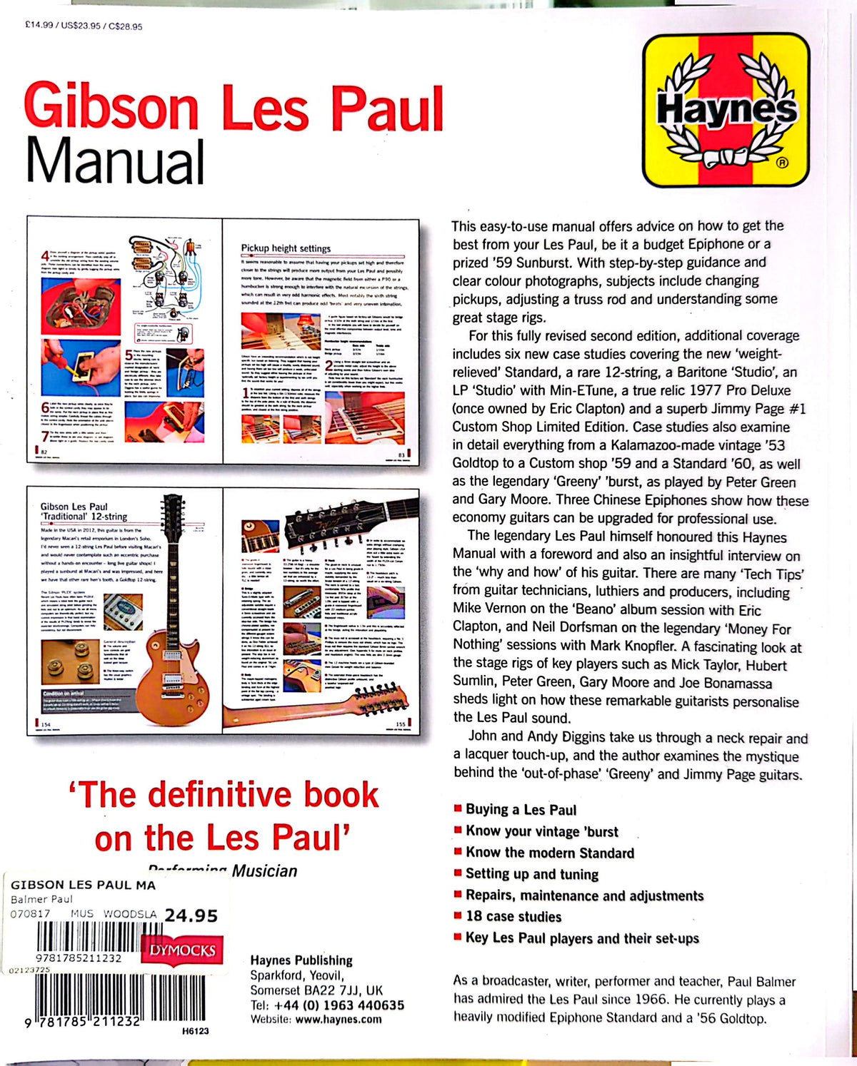 Gibson Les Paul - Manual By Paul Balmer Softcover Book (2013)