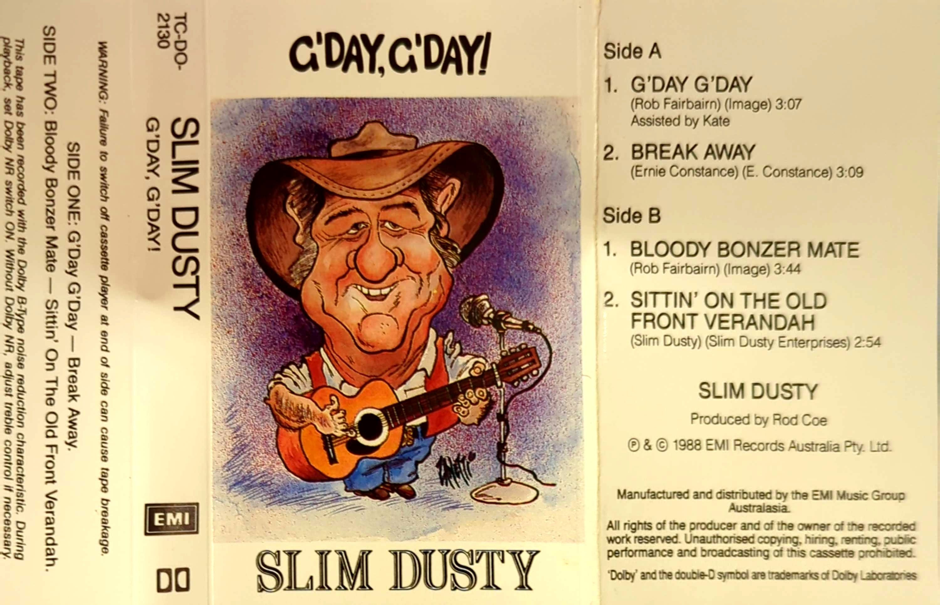 Slim Dusty - G'Day G'Day Cassette Tape