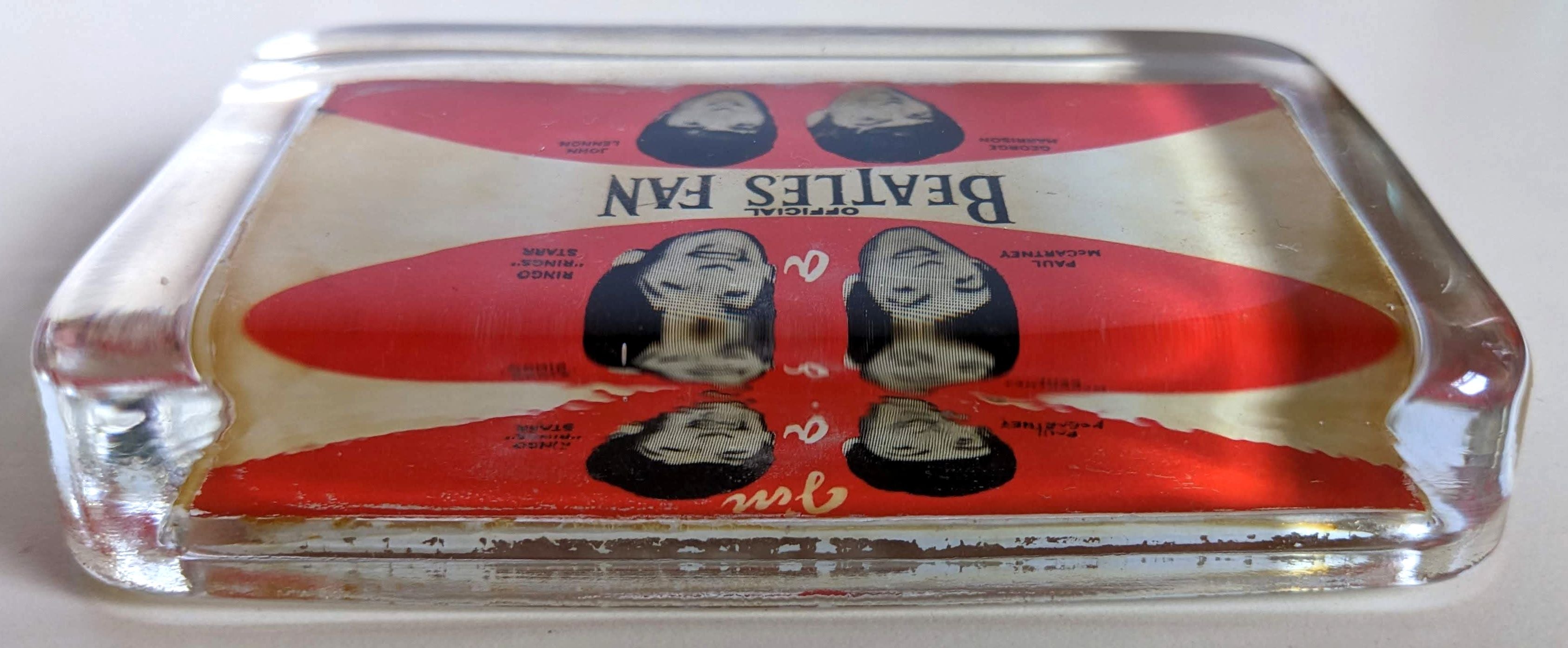 Beatles - Original 1960s I'm A Official Beatles Fan Glass Paperweight