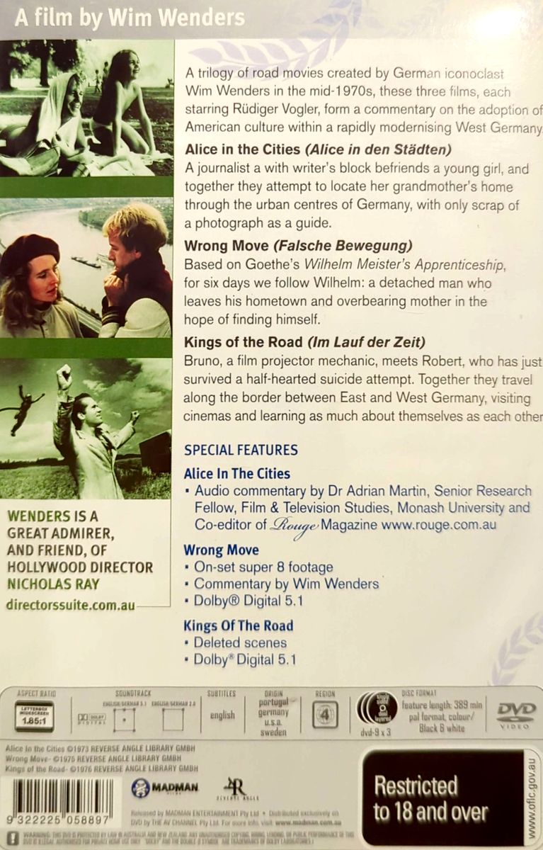 Wim Wenders - Road Movies Collection 3DVD Boxset (Used)