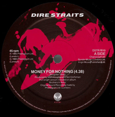 Dire Straits - Money For Nothing 10" Vinyl Single (Used)