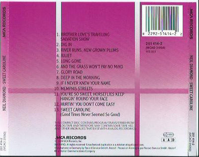 Neil Diamond - Sweet Caroline CD