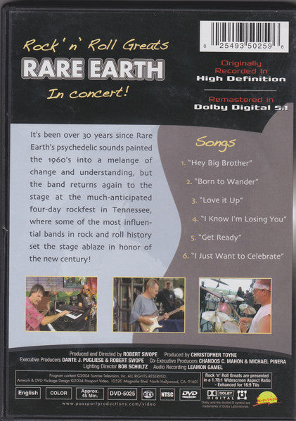 Rare Earth – Rock ’N Roll Greats In Concert DVD