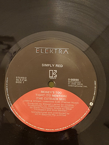 Simply Red - Money's Too Tight (To Mention) 12" Vinyl Single (Used)