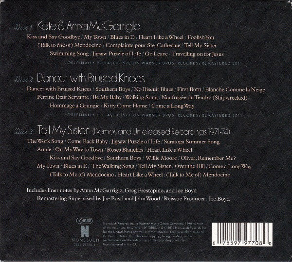 Kate & Anna McGarrigle - Tell My Sister 3CD