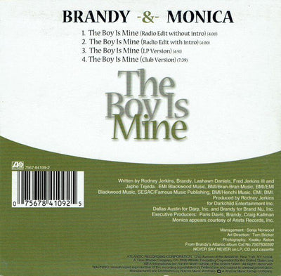 Brandy & Monica - The Boy Is Mine 4 Track CD Single